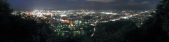 信夫山 烏ヶ崎展望デッキのパノラマ夜景写真
