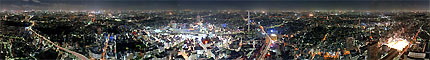 サンシャイン60展望台からの360度パノラマ夜景写真
