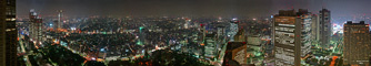 東京都庁・北展望室からのパノラマ夜景写真
