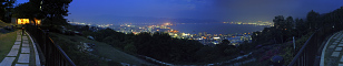 立石公園・展望テラスからのパノラマ夜景写真（日没直後）