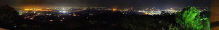 蔵王山展望台のパノラマ夜景写真