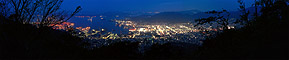 休山からのパノラマ夜景写真（日没直後）