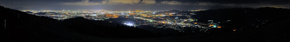 米の山展望台からのパノラマ夜景写真